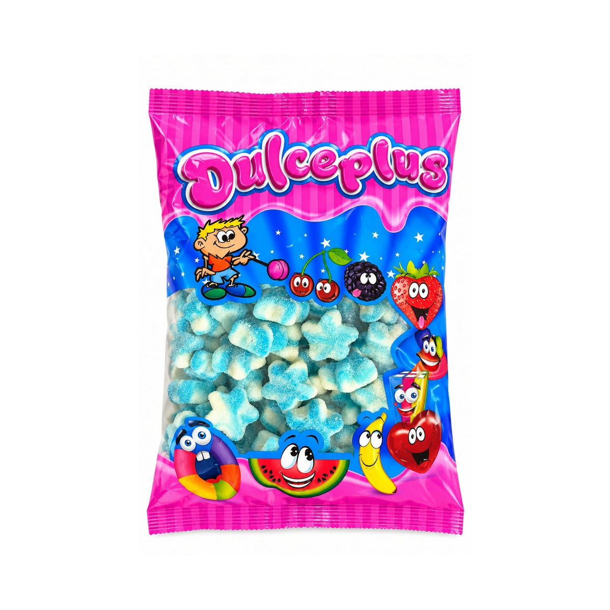 Dulceplus gezuckerte Blaue Twist Stars Halal Fruchtgummis 1 kg