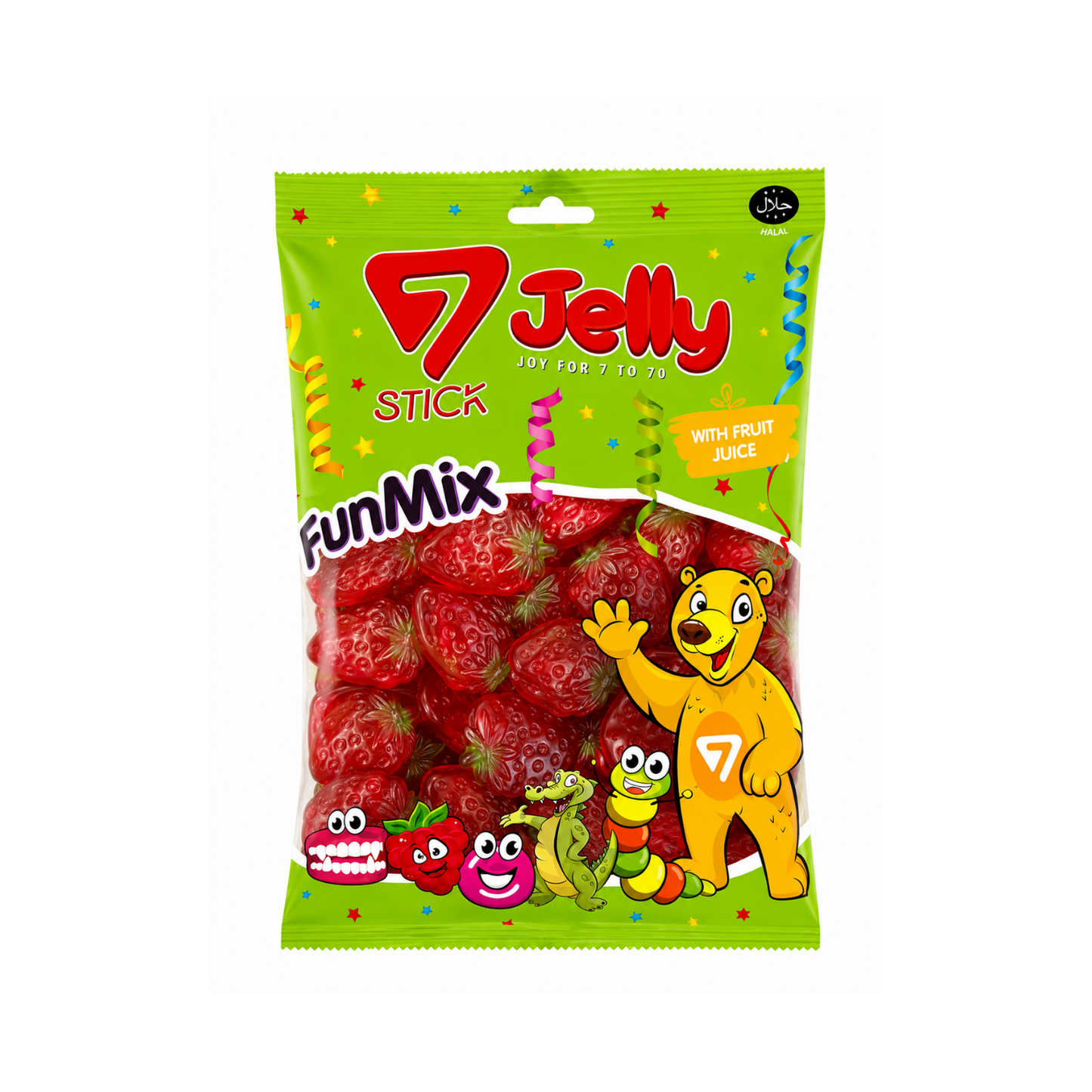 7Stick Jelly Erdbeeren Halal Fruchtgummis 1 kg
