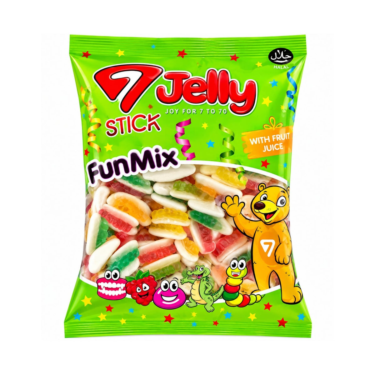 7Stick Jelly Zähne Halal Fruchtgummis 1 kg