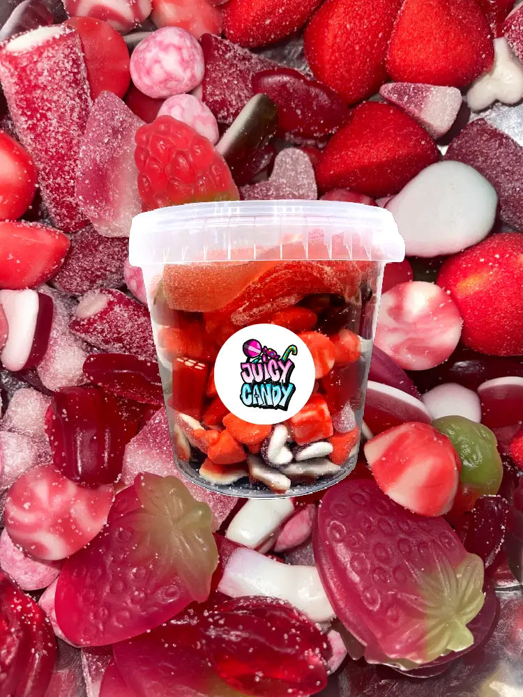 Rote Süßigkeiten Mix Eimer 850 g | Fruchtgummis aus aller Welt