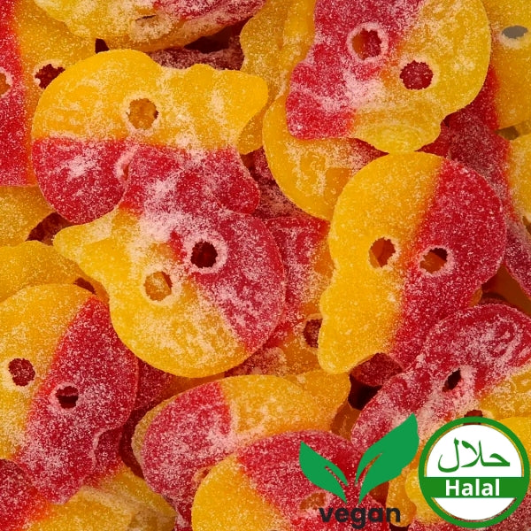 Saure Himbeer/Zitrus Schädel Halal/Vegan