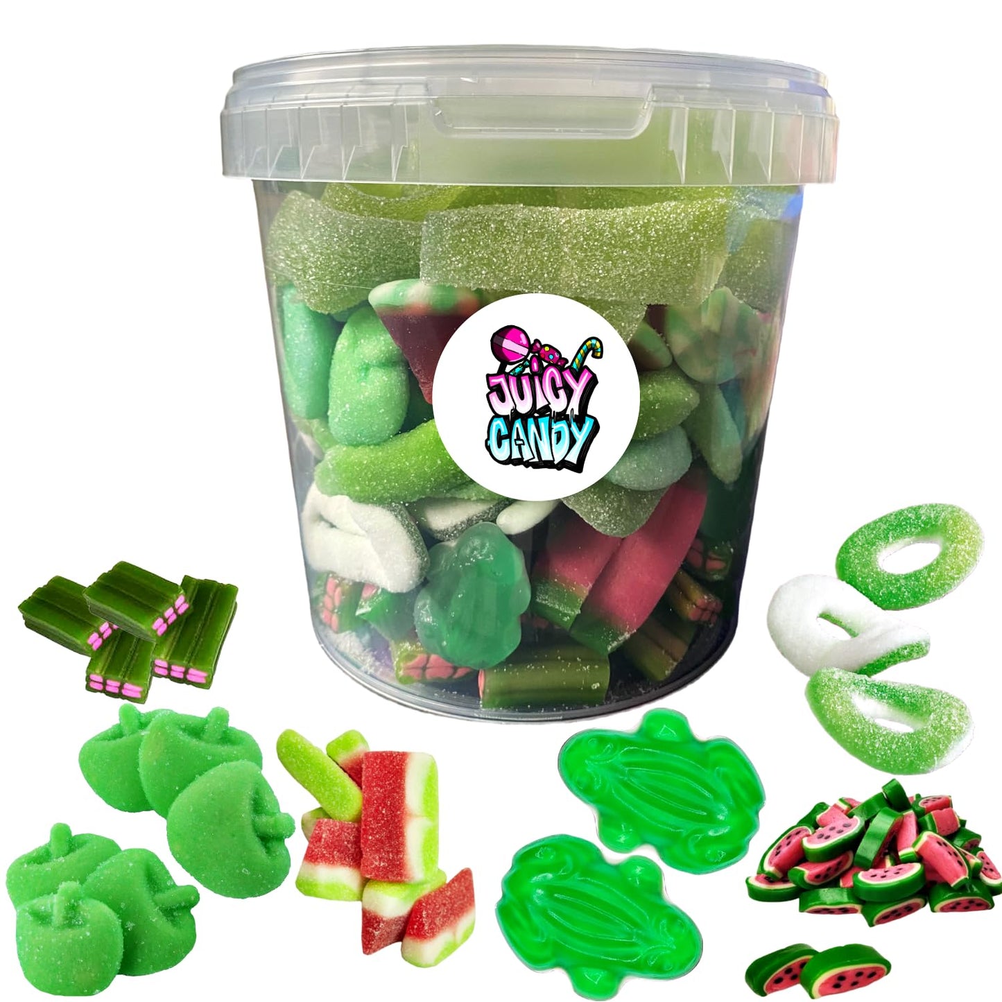 Grüne Süßigkeiten Mix Box 500 g | Fruchtgummis aus aller Welt