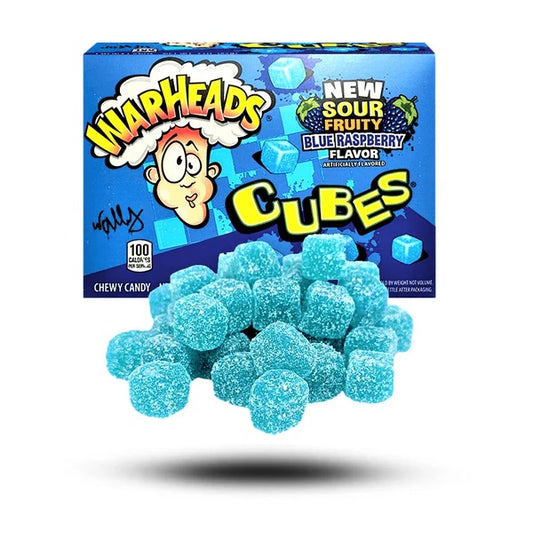 Warheads Box Blue Raspberry Cubes 85 g