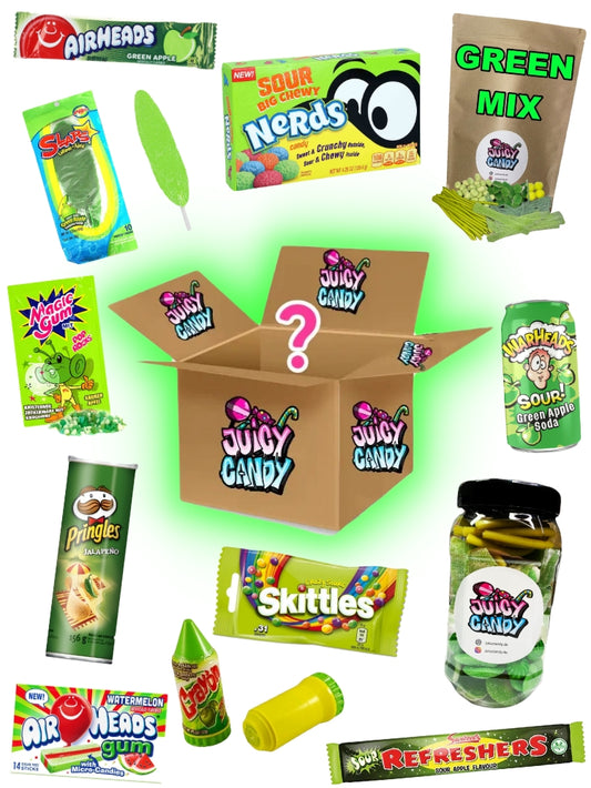 Süßigkeiten Box | Candy Mystery Box | Süßigkeiten Box Grün | Candy Box | Candy Mystery Box Grün | Süßigkeiten aus aller Welt
