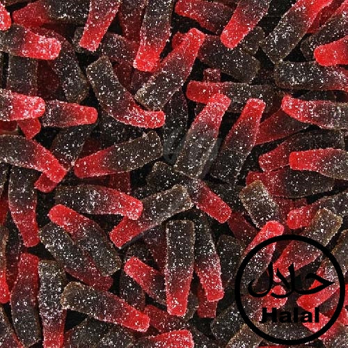Saure Kirsch Cola Flaschen | Halal Süßigkeiten Tüte (350g)