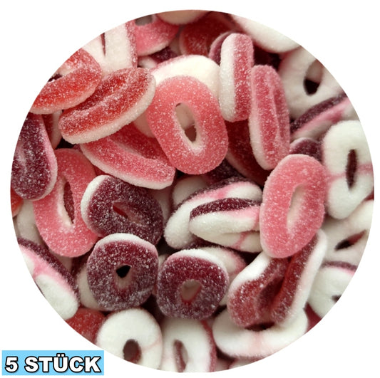 Rote Frucht Ringe (5x)