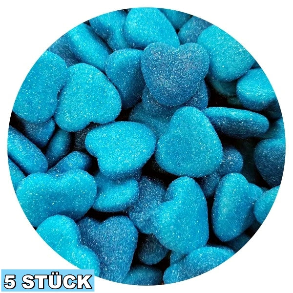 Blaue Himbeer Herzen (5x)