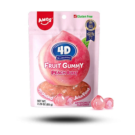 Amos 4D Fruit Gummy Peach Burst 65g (Asien)