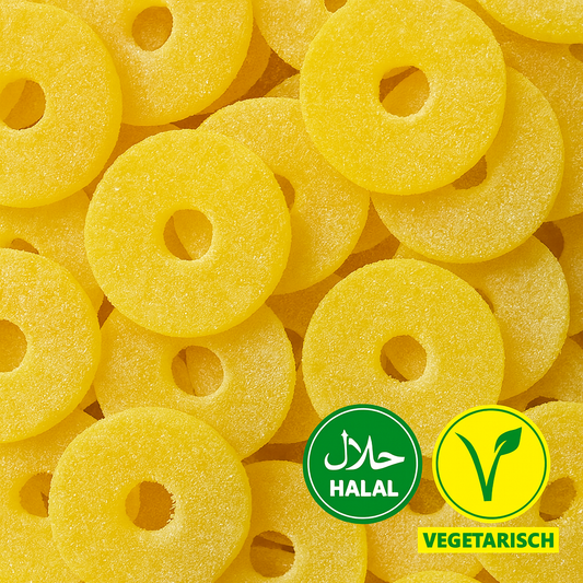 Ananas Scheiben | Süßigkeiten Tüte Halal/Vegetarisch (350g)