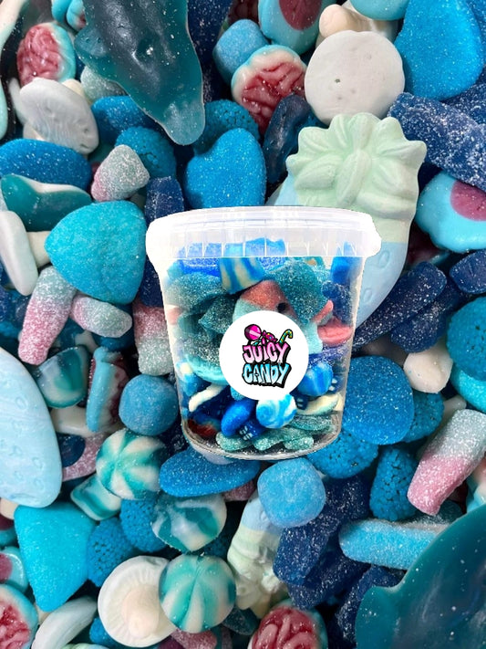 Blaue Süßigkeiten Mix Eimer 850 g | Fruchtgummis aus aller Welt
