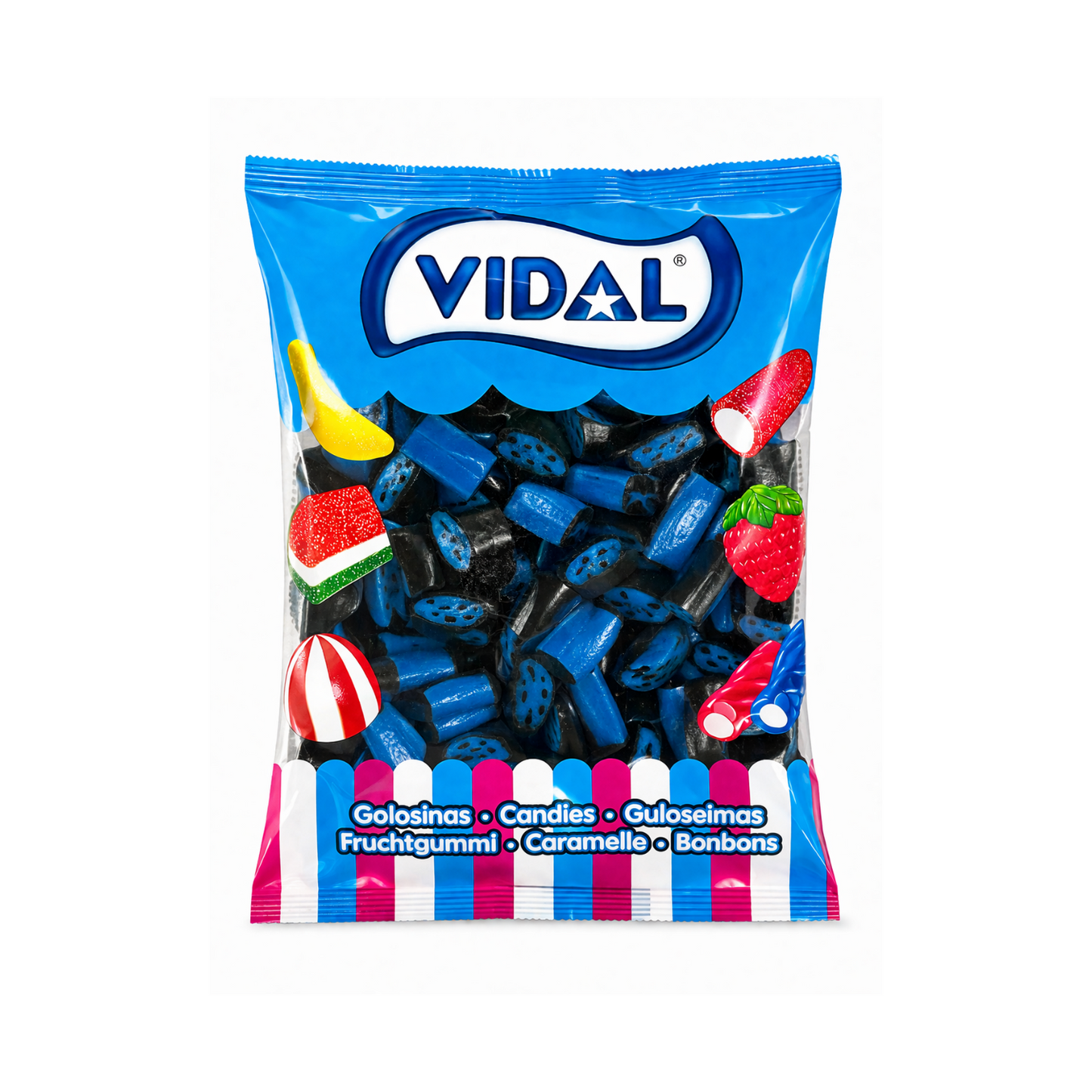 Vidal Blaue Himbeer Scheiben Fruchtgummis 1 kg