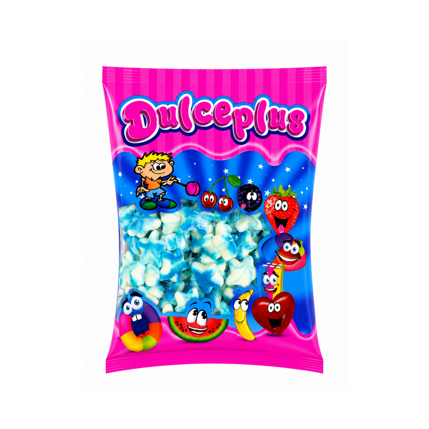 Dulceplus Blaue Jelly Twist Stars Halal Fruchtgummis 1 kg