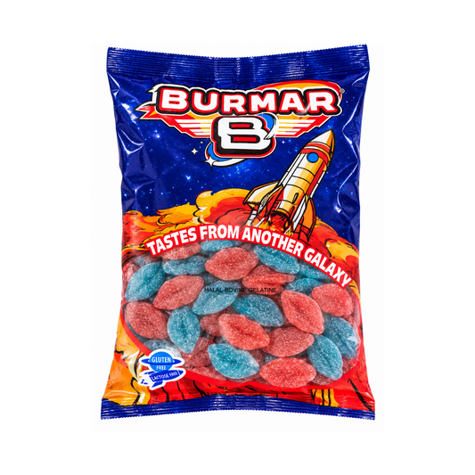 Burmar Gezuckerte Erdbeer & Himbeer Lippen Halal Fruchtgummis 2 kg