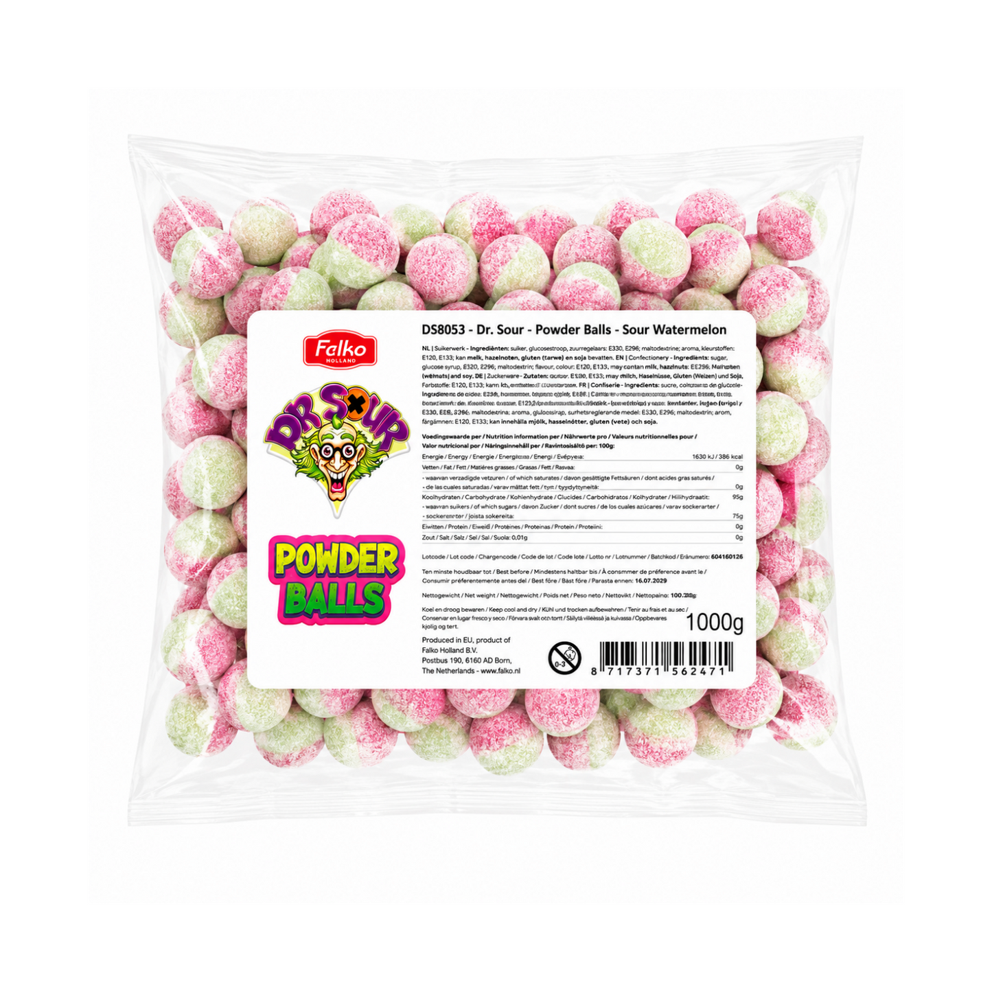 Dr. Sour Brausebälle Wassermelone 1 kg