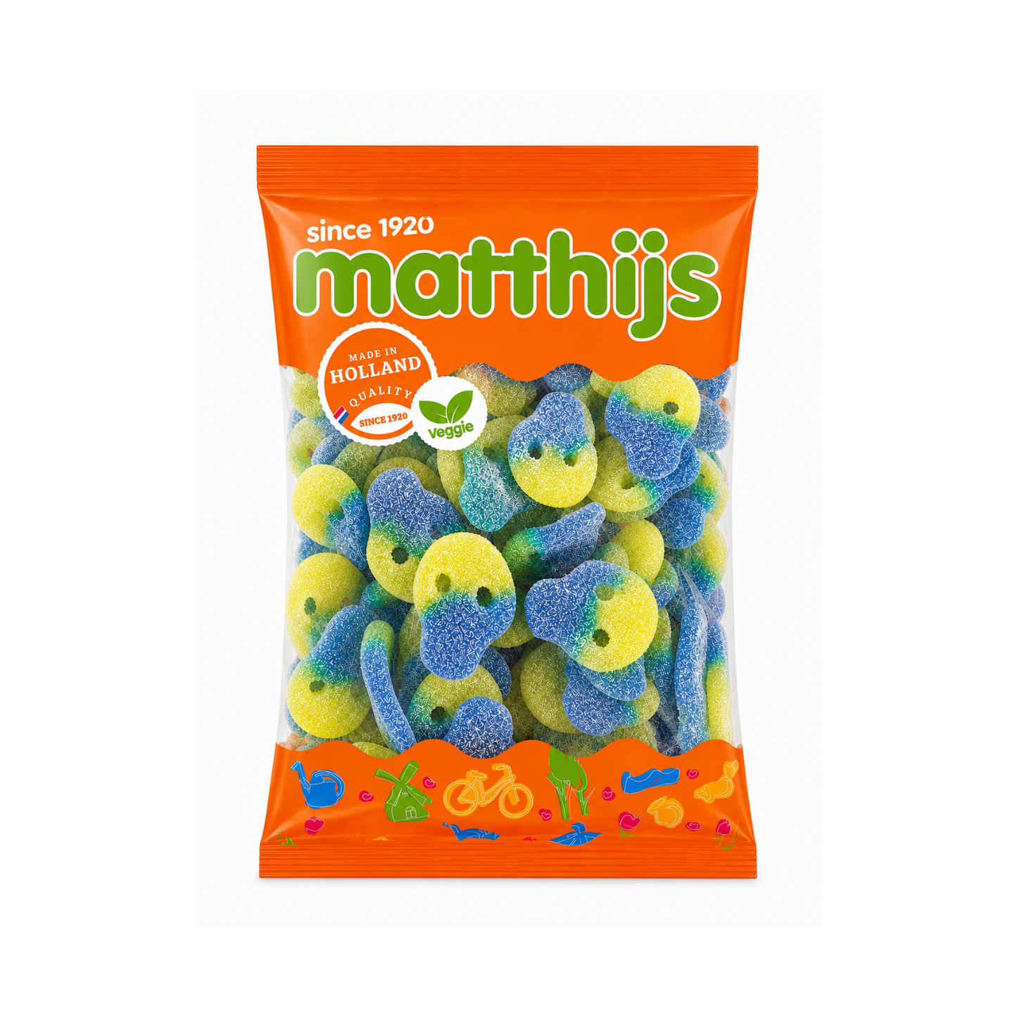 Matthijs Blaubeer Zitrone Totenkopf Fruchtgummis Halal/Vegan 800 g