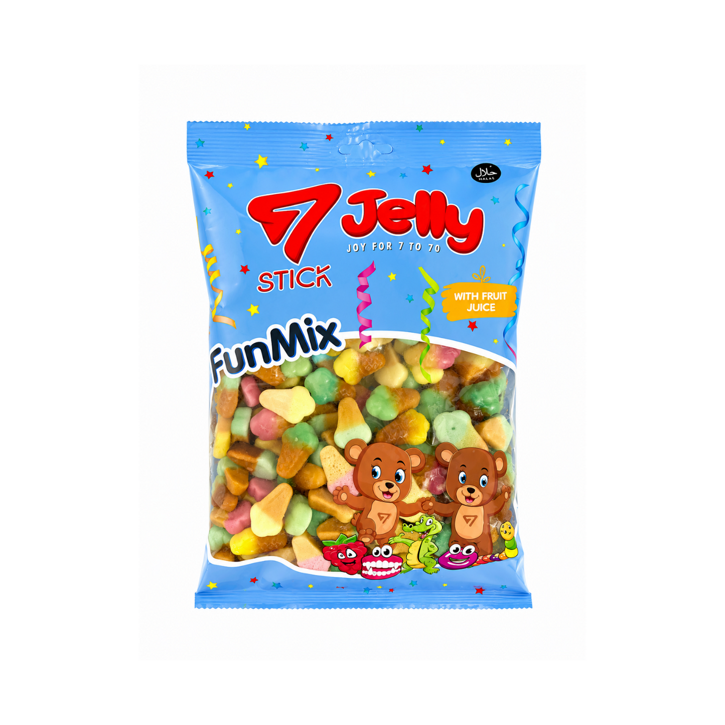 7Stick Jelly Eiswaffel Halal Fruchtgummis 1 kg