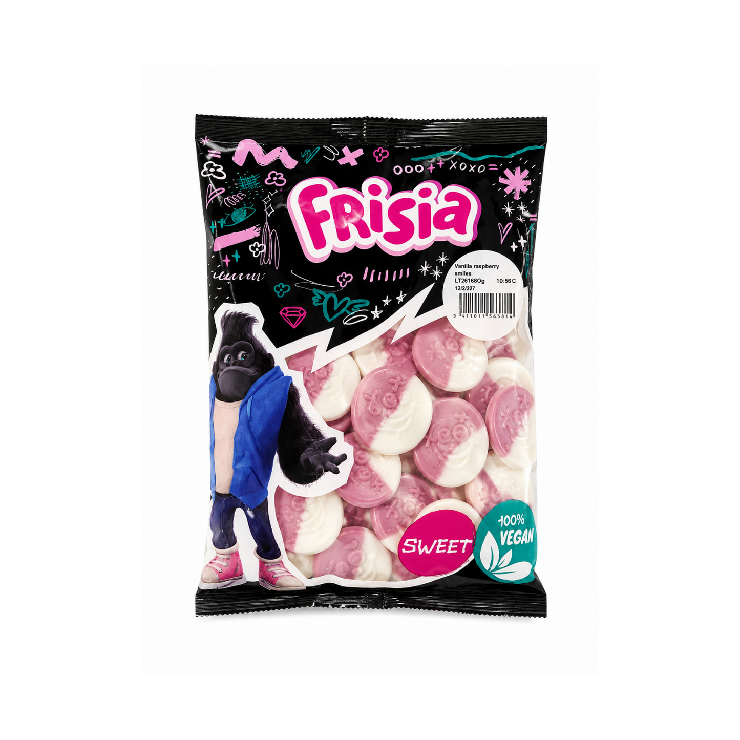 Frisia Smileys Himbeer Vanille Halal/Vegan Fruchtgummis 1,25 kg
