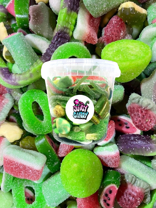 Grüne Süßigkeiten Mix Eimer 850 g | Fruchtgummis aus aller Welt
