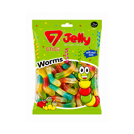 7Stick Jelly Würmer Halal Fruchtgummis 1 kg