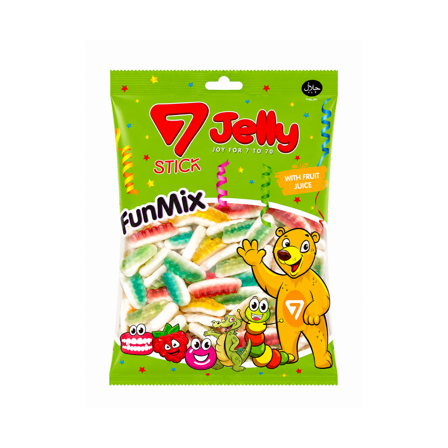 7Stick Jelly Raupen Halal Fruchtgummis 1 kg
