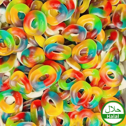 Regenbogen Jelly Ringe | Halal Süßigkeiten Tüte (350g)