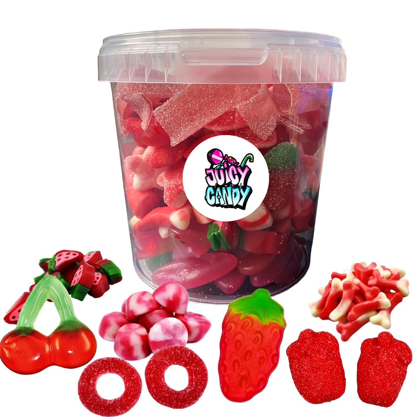 Rote Süßigkeiten Mix Box 500 g | Fruchtgummis aus aller Welt