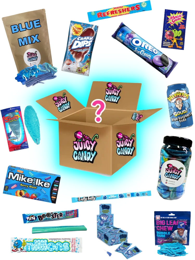 Süßigkeiten Box | Candy Mystery Box | Süßigkeiten Box Blau | Candy Box | Candy Mystery Box Blau | Süßigkeiten aus aller Welt