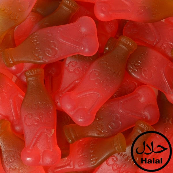 Kirsch Cola Flaschen | Halal Süßigkeiten Tüte (450g)