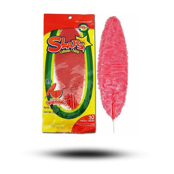 Pigui Slaps Lollipops Watermelon | Amerikanische Süßigkeiten | Süßigkeiten aus aller Welt | Mexikanische Süßigkeiten